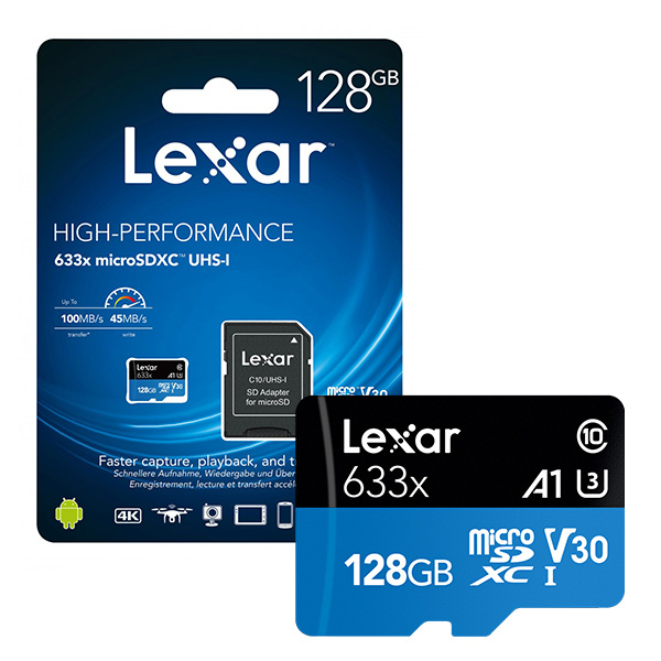 Thẻ nhớ Micro SD Lexar 128Gb Class 10 Read 100MB/s Thẻ nhớ Micro SD Lexar 128Gb Class 10 Read 100MB/s
