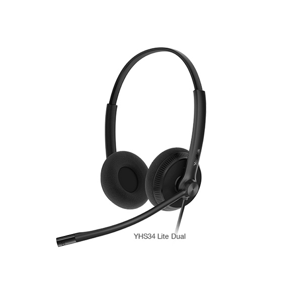 Tai nghe call center Yealink YHS34 Lite Dual (chuẩn RJ9, 2 tai) - đệm xốp Tai nghe call center Yealink YHS34 Lite Dual (chuẩn RJ9, 2 tai) - đệm xốp