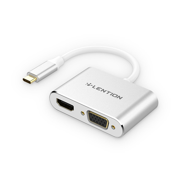 Bộ chuyển Lention C51sHV USB-C sang HDMI và VGA (Bạc) Bộ chuyển Lention C51sHV USB-C sang HDMI và VGA (Bạc)