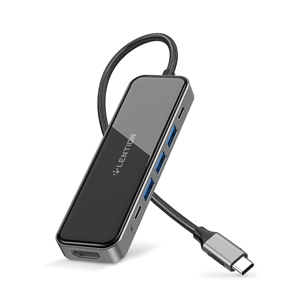 Bộ chuyển Lention CE35-GR USB-C 6 trong 1 USB-C 6 trong 1 USB Type-C sang HDMI, 3 cổng USB 3.0, cổng sạc PD Bộ chuyển Lention CE35-GR USB-C 6 trong 1 USB-C 6 trong 1 USB Type-C sang HDMI, 3 cổng USB 3.0, cổng sạc PD
