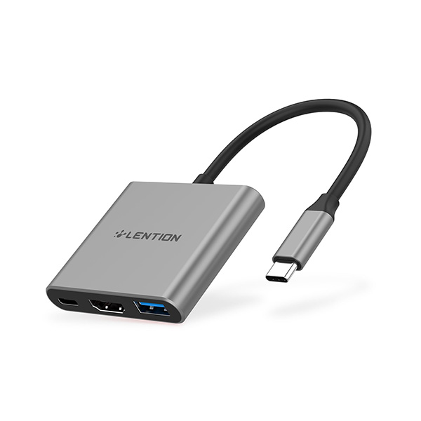 Bộ chuyển Lention C14H USB-C 3 trong 1 USB-C (Type-C) sang USB 3.0, HDMI và cổng sạc PD Bộ chuyển Lention C14H USB-C 3 trong 1 USB-C (Type-C) sang USB 3.0, HDMI và cổng sạc PD
