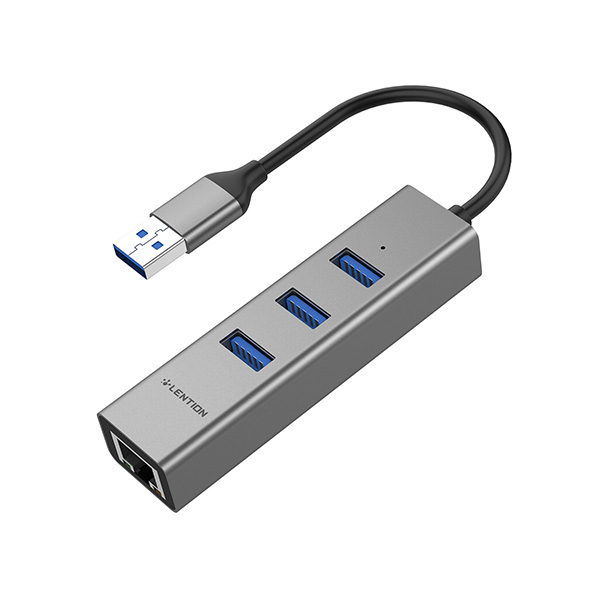 Bộ chuyển Lention H23s USB-A 4 trong 1 (từ USB 3.0 sang 3 cổng USB3.0 và 1 cổng Lan Gigabit) Bộ chuyển Lention H23s USB-A 4 trong 1 (từ USB 3.0 sang 3 cổng USB3.0 và 1 cổng Lan Gigabit)