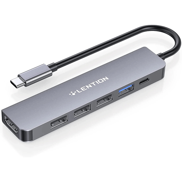Bộ chuyển Lention CE17H USB-C 6 trong 1 USB Type-C sang HDMI, USB 3.0, 3 USB 2.0, PD (Màu xám) Bộ chuyển Lention CE17H USB-C 6 trong 1 USB Type-C sang HDMI, USB 3.0, 3 USB 2.0, PD (Màu xám)