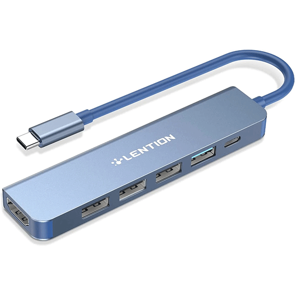 Bộ chuyển Lention CE17H USB-C 6 trong 1 USB Type-C sang HDMI, USB 3.0, 3 USB 2.0, PD (Màu xanh) Bộ chuyển Lention CE17H USB-C 6 trong 1 USB Type-C sang HDMI, USB 3.0, 3 USB 2.0, PD (Màu xanh)