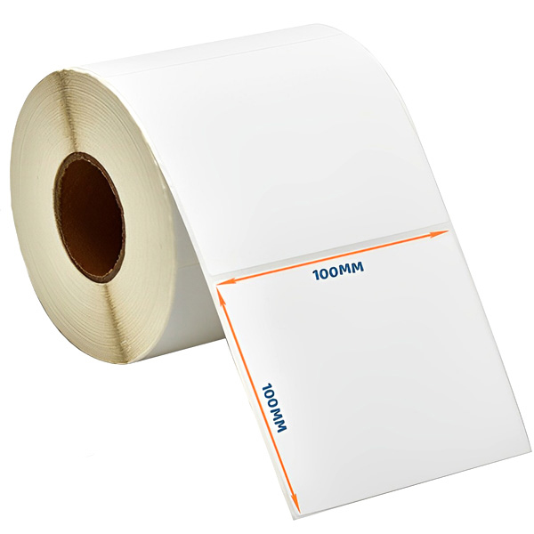 Giấy decal dùng cho máy in mã vạch 100mm x 100mm x 150m Giấy decal dùng cho máy in mã vạch 100mm x 100mm x 150m