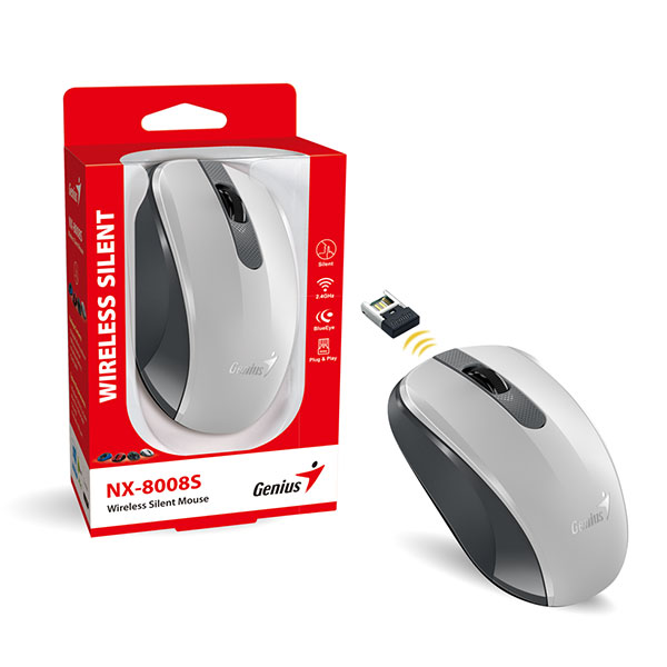 Chuột không dây Genius NX-8008S-Trắng Chuột không dây Genius NX-8008S-Trắng