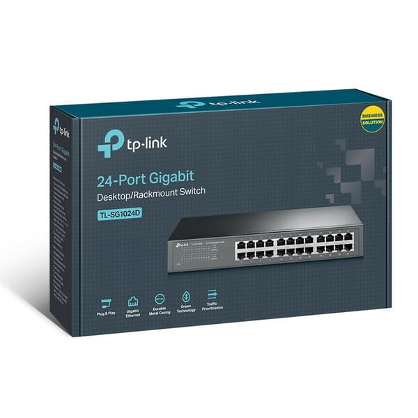 Switch TP-Link TL-SG1024D (Gigabit (1000Mbps)/ 24 Cổng/ Vỏ Thép) Switch TP-Link TL-SG1024D (Gigabit (1000Mbps)/ 24 Cổng/ Vỏ Thép)