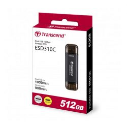 Ổ cứng di động SSD Transcend 512Gb TS512GESD310C (Type-C và USB3.2/ 1050MB/s/ 900MB/s/ Đen)