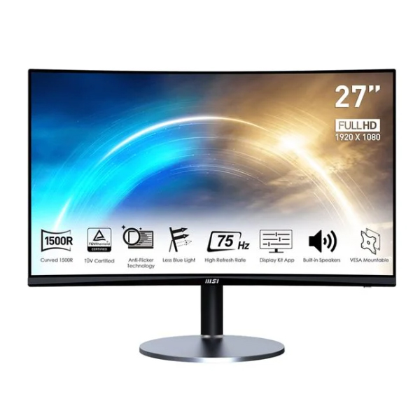 Màn hình cong MSI PRO MP272C (27.0Inch/ Full HD/ 75HZ/ 250cd/m2/ VA/ Loa) Màn hình cong MSI PRO MP272C (27.0Inch/ Full HD/ 75HZ/ 250cd/m2/ VA/ Loa)