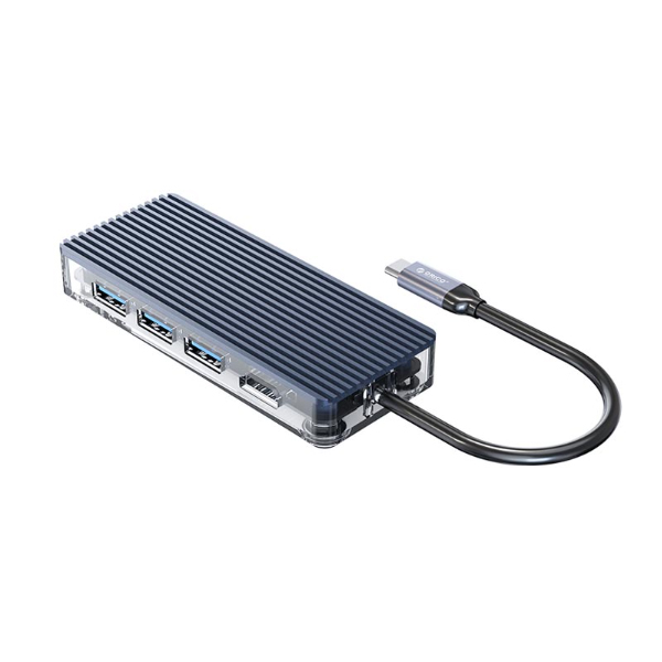 Cáp chuyển đổi 6 trong 1 Orico WB-6TS-GY từ USB Type-C sang 3 cổng USB 3.0, HDMI, SD Cáp chuyển đổi 6 trong 1 Orico WB-6TS-GY từ USB Type-C sang 3 cổng USB 3.0, HDMI, SD