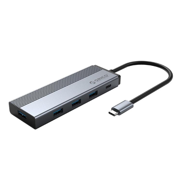 Cáp chuyển đổi 5 trong 1 Orico 5SXA-GY từ USB Type-C sang 4 cổng USB 3.0, 1 cổng sạc PD Cáp chuyển đổi 5 trong 1 Orico 5SXA-GY từ USB Type-C sang 4 cổng USB 3.0, 1 cổng sạc PD