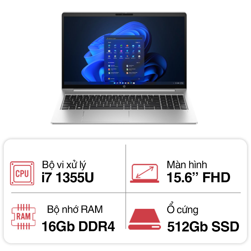 Laptop HP ProBook 450 G10 9H8H1PT (i7 1355U/ 16GB/ 512GB SSD/15.6 inch FHD/Win11/ Silver/ Vỏ nhôm) Laptop HP ProBook 450 G10 9H8H1PT (i7 1355U/ 16GB/ 512GB SSD/15.6 inch FHD/Win11/ Silver/ Vỏ nhôm)