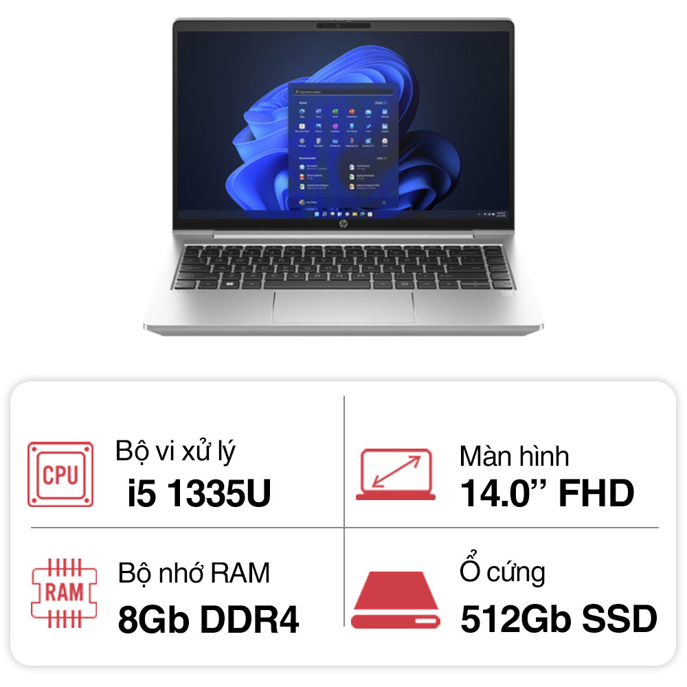 Laptop HP ProBook 440 G10 9H8U4PT (i5 1335U/ 8GB/ 512GB SSD/14 inch FHD/Win11/ Silver/ Vỏ nhôm) Laptop HP ProBook 440 G10 9H8U4PT (i5 1335U/ 8GB/ 512GB SSD/14 inch FHD/Win11/ Silver/ Vỏ nhôm)
