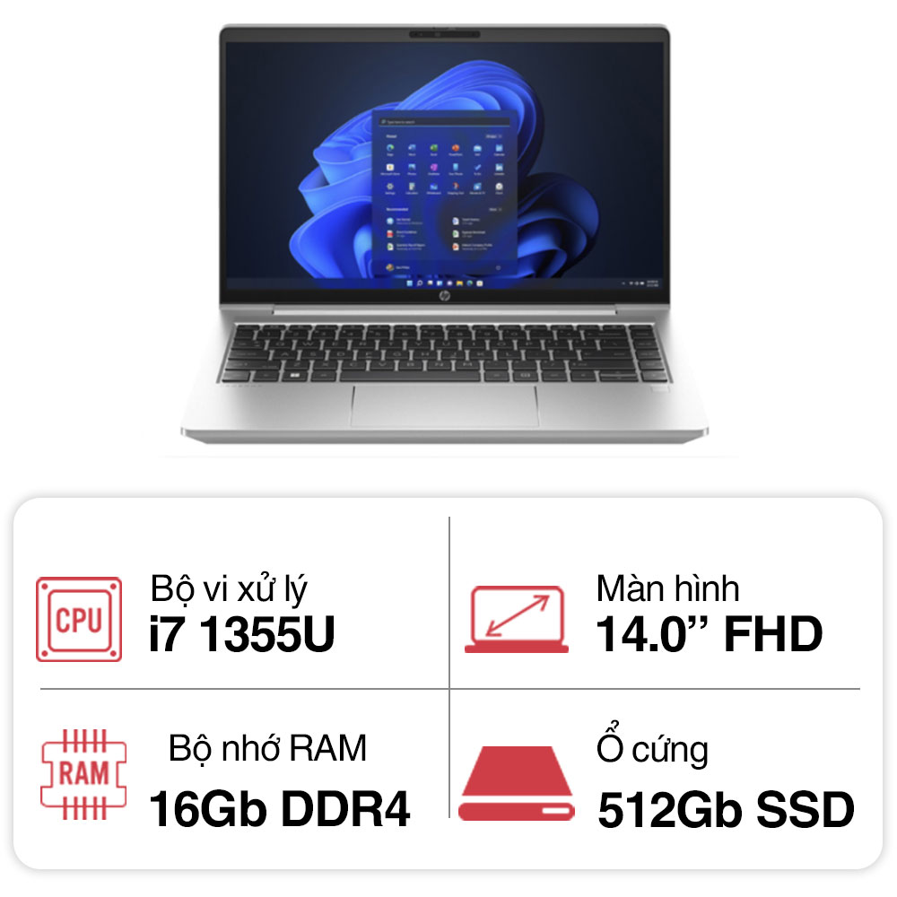 Laptop HP ProBook 440 G10 9H8U9PT (i7 1355U/ 16GB/ 512GB SSD/14 inch FHD/Win11/ Silver/ Vỏ nhôm) Laptop HP ProBook 440 G10 9H8U9PT (i7 1355U/ 16GB/ 512GB SSD/14 inch FHD/Win11/ Silver/ Vỏ nhôm)