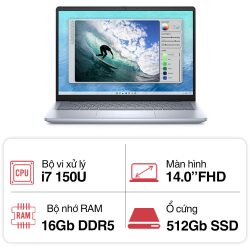 Laptop Dell Inspiron 5440 N4I7204W1 (Core 7 150U/ 16GB/ 512GB SSD/ 14 inch FHD+/ Win 11/ Office/ Ice Blue/ 1Y)