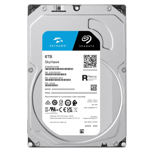 Ổ cứng camera Seagate Skyhawk 6TB ST6000VX009 (3.5Inch/ 5400rpm/ Cache 256MB/ SATA3) Ổ cứng camera Seagate Skyhawk 6TB ST6000VX009 (3.5Inch/ 5400rpm/ Cache 256MB/ SATA3)