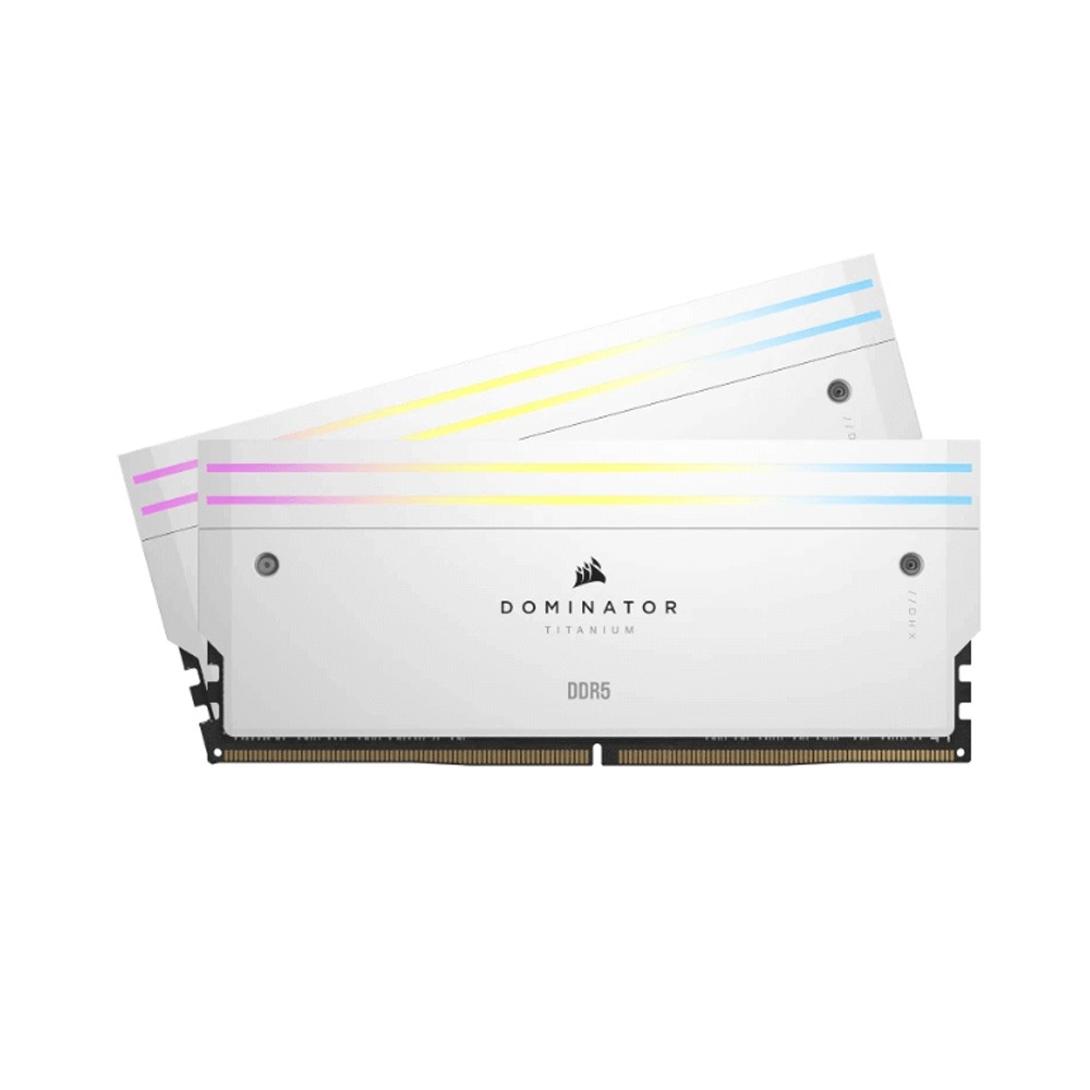 Ram desktop Corsair DOMINATOR TITANIUM RGB White 64GB (2x32GB) DDR5 6000MHz (CMP64GX5M2B6000C30W)