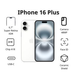 Điện thoại Apple iPhone 16 Plus (256GB/ Trắng)