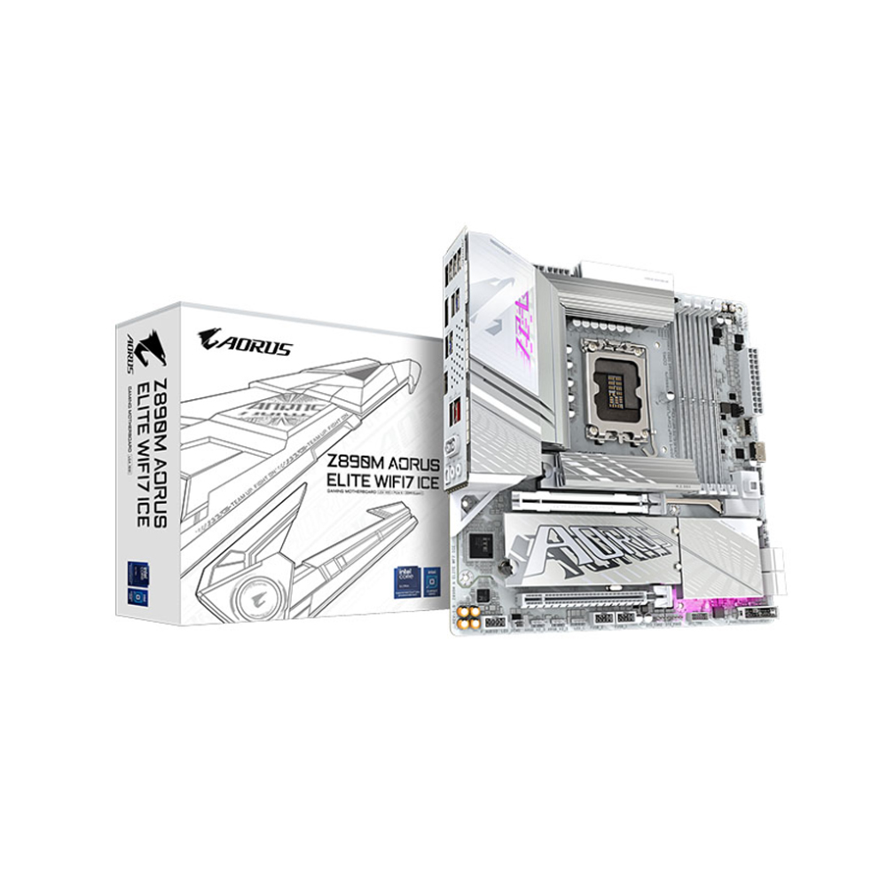Mainboard Gigabyte Z890M AORUS ELITE WF7 ICE DDR5 (Intel Z890/ Socket 1851/ ATX/ 4 khe ram/ 2.5 Gigabit LAN) Mainboard Gigabyte Z890M AORUS ELITE WF7 ICE DDR5 (Intel Z890/ Socket 1851/ ATX/ 4 khe ram/ 2.5 Gigabit LAN)