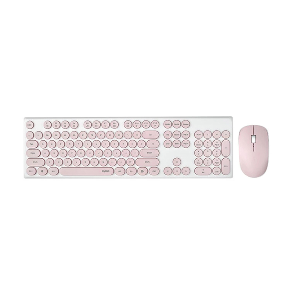 Bộ bàn phím chuột không dây Rapoo X260S - Màu hồng Bộ bàn phím chuột không dây Rapoo X260S - Màu hồng