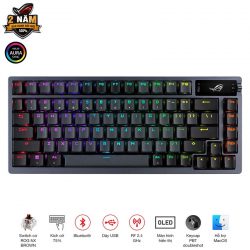 Bàn phím cơ Asus ROG Azoth Wireless NX Brown switch (LED RGB/ Đen)