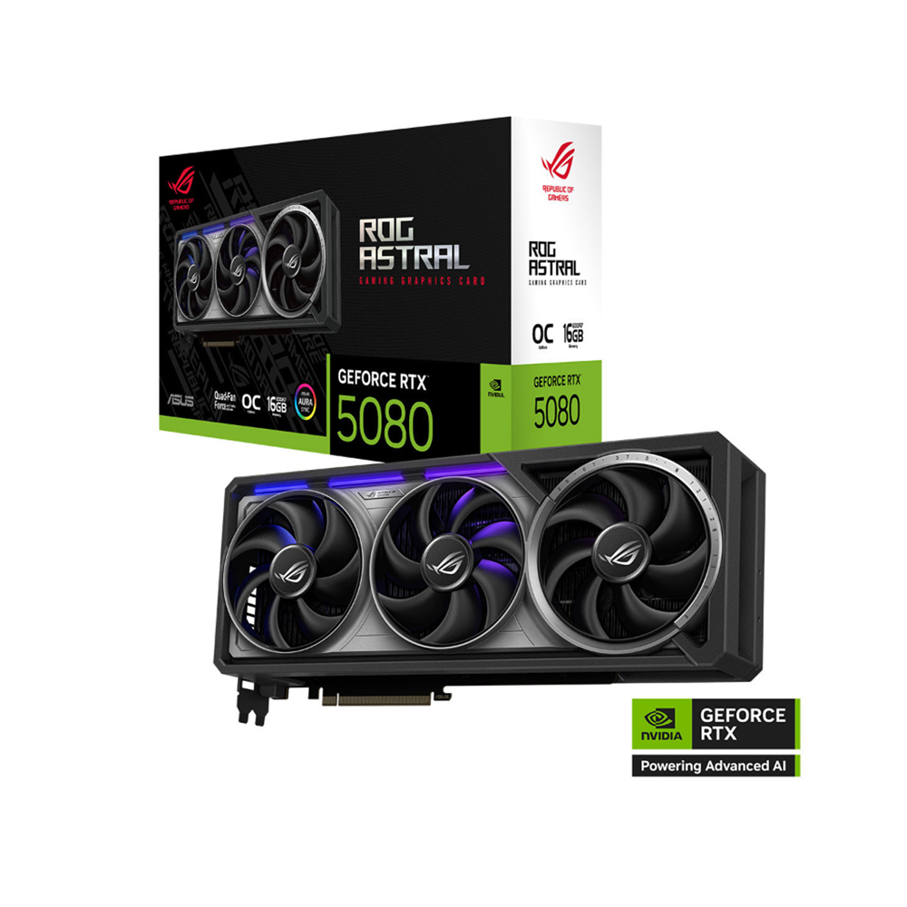 Card đồ họa Asus ROG Astral GeForce RTX 5080 16GB OC Edition (GDDR7/ 256 bit) Card đồ họa Asus ROG Astral GeForce RTX 5080 16GB OC Edition (GDDR7/ 256 bit)
