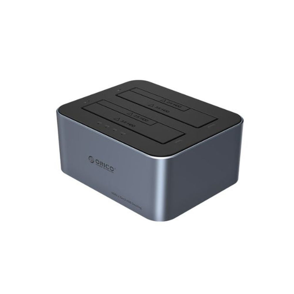 Đế ổ cứng (Docking) Orico 6626C3-C-V1-EU-GY-BP-HW 2 khe cắm USB-C và USB-A (Vỏ nhôm) Đế ổ cứng (Docking) Orico 6626C3-C-V1-EU-GY-BP-HW 2 khe cắm USB-C và USB-A (Vỏ nhôm)