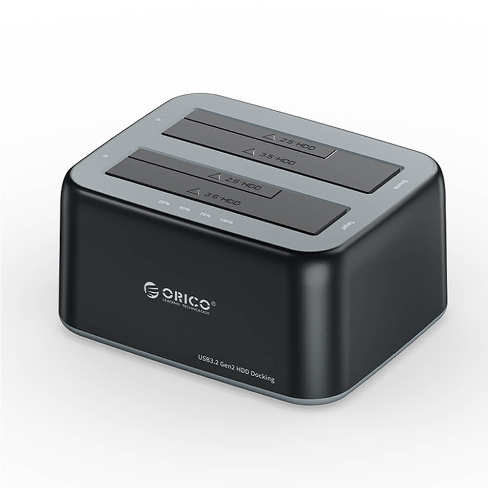 Đế ổ cứng (Docking) Orico 6829C3-V1-EU-BK-BP-HW 2 khe cắm USB-C và USB-A Đế ổ cứng (Docking) Orico 6829C3-V1-EU-BK-BP-HW 2 khe cắm USB-C và USB-A