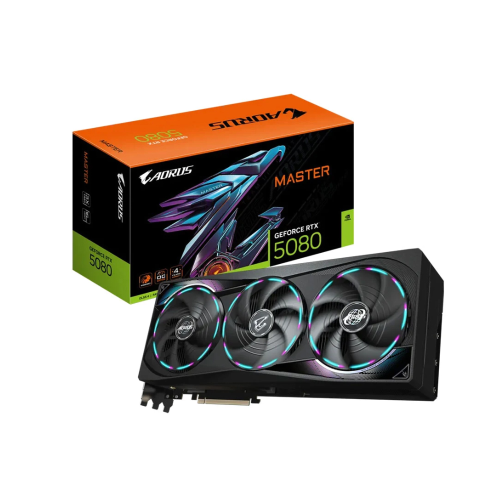 Card đồ họa Gigabyte AORUS GeForce RTX 5080 MASTER 16G (GDDR7/ 256 bit) Card đồ họa Gigabyte AORUS GeForce RTX 5080 MASTER 16G (GDDR7/ 256 bit)