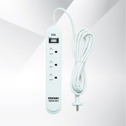 Ổ cắm điện Edenki ED-3C4W White (3 Lỗ đa năng - 4M 10A)
