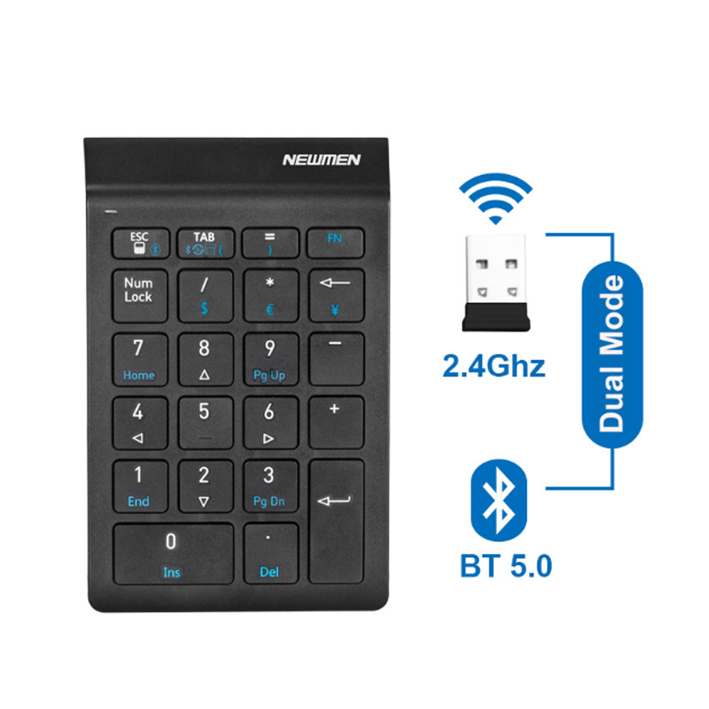 Bàn phím không dây Newmen TK-029s - Bàn phím số Numpad (Bluetooth/Wireless/ Đen) Bàn phím không dây Newmen TK-029s - Bàn phím số Numpad (Bluetooth/Wireless/ Đen)
