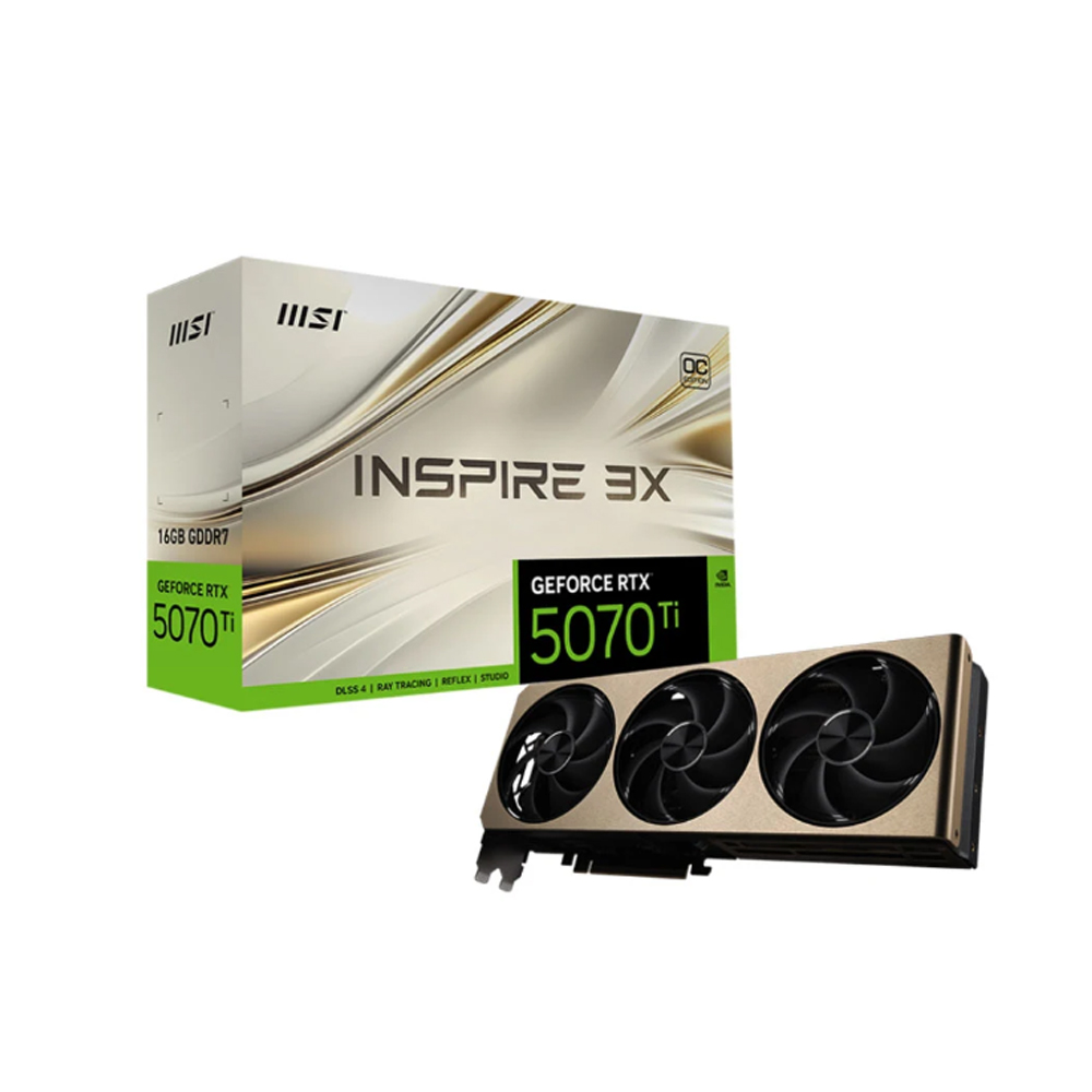 Card đồ họa MSI GeForce RTX 5070 Ti 16G INSPIRE 3X OC PLUS (GDDR7/ 256 bit) Card đồ họa MSI GeForce RTX 5070 Ti 16G INSPIRE 3X OC PLUS (GDDR7/ 256 bit)