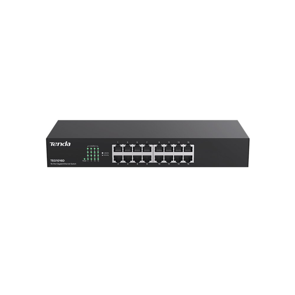 Switch Tenda TEG1016D (Gigabit (1000Mbps)/ 16 Cổng/ Vỏ Thép) Switch Tenda TEG1016D (Gigabit (1000Mbps)/ 16 Cổng/ Vỏ Thép)