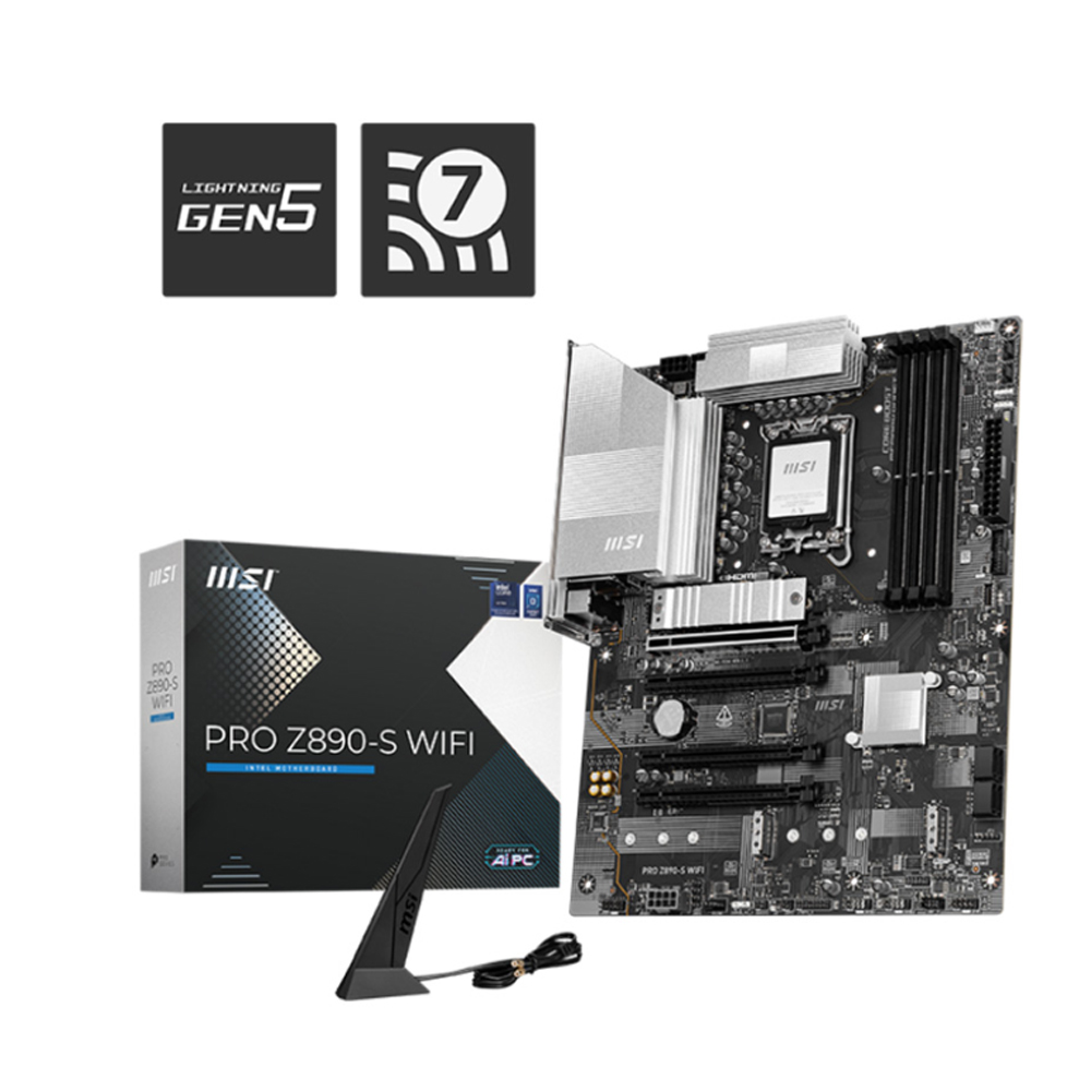 Mainboard MSI PRO Z890-S WIFI (Intel Z890/ Socket 1851/ ATX/ 4 khe ram/ DDR5/ 2.5 Gigabit LAN) Mainboard MSI PRO Z890-S WIFI (Intel Z890/ Socket 1851/ ATX/ 4 khe ram/ DDR5/ 2.5 Gigabit LAN)