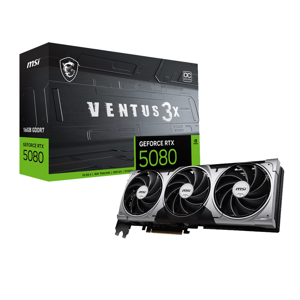 Card đồ họa MSI GeForce RTX 5080 16G VENTUS 3X OC (GDDR7/ 256 bit) Card đồ họa MSI GeForce RTX 5080 16G VENTUS 3X OC (GDDR7/ 256 bit)