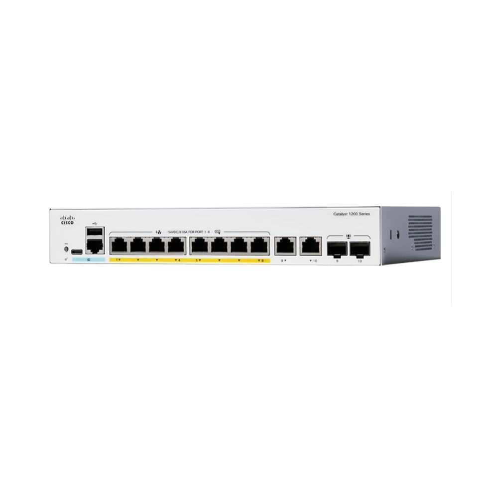 Switch Cisco C1200-8FP-2G (Gigabit (1000Mbps)/ 8 Cổng/ 2 SFP/ Managed Switch/ 8 cổng PoE/ Vỏ Thép) Switch Cisco C1200-8FP-2G (Gigabit (1000Mbps)/ 8 Cổng/ 2 SFP/ Managed Switch/ 8 cổng PoE/ Vỏ Thép)