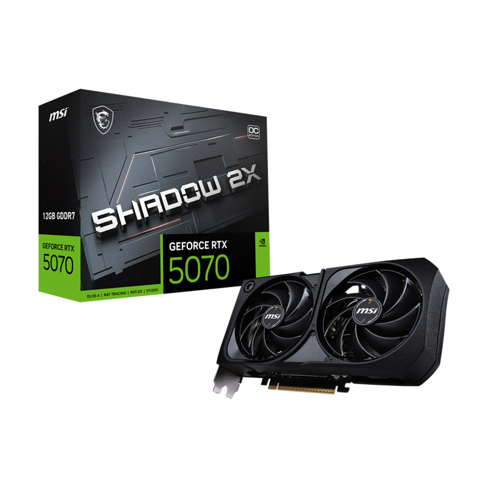 Card đồ họa MSI GeForce RTX 5070 12G SHADOW 2X OC (GDDR7/ 192 bit)
