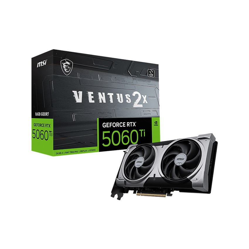 Card đồ họa MSI GeForce RTX 5060 Ti 16G VENTUS 2X PLUS (GDDR7/ 128 bit) Card đồ họa MSI GeForce RTX 5060 Ti 16G VENTUS 2X PLUS (GDDR7/ 128 bit)