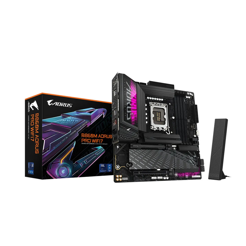 Mainboard Gigabyte B860M AORUS PRO WIFI7 DDR5 (Intel B860/ Socket 1851/ M-ATX/ 4 khe ram/ 2.5 Gigabit LAN) Mainboard Gigabyte B860M AORUS PRO WIFI7 DDR5 (Intel B860/ Socket 1851/ M-ATX/ 4 khe ram/ 2.5 Gigabit LAN)
