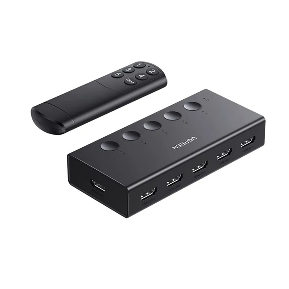 Bộ gộp HDMI Ugreen 90512 5 vào 1 ra chuẩn 2.0 hỗ trợ 4K@60Hz 3D CEC HDR HDCP2.2 Bộ gộp HDMI Ugreen 90512 5 vào 1 ra chuẩn 2.0 hỗ trợ 4K@60Hz 3D CEC HDR HDCP2.2