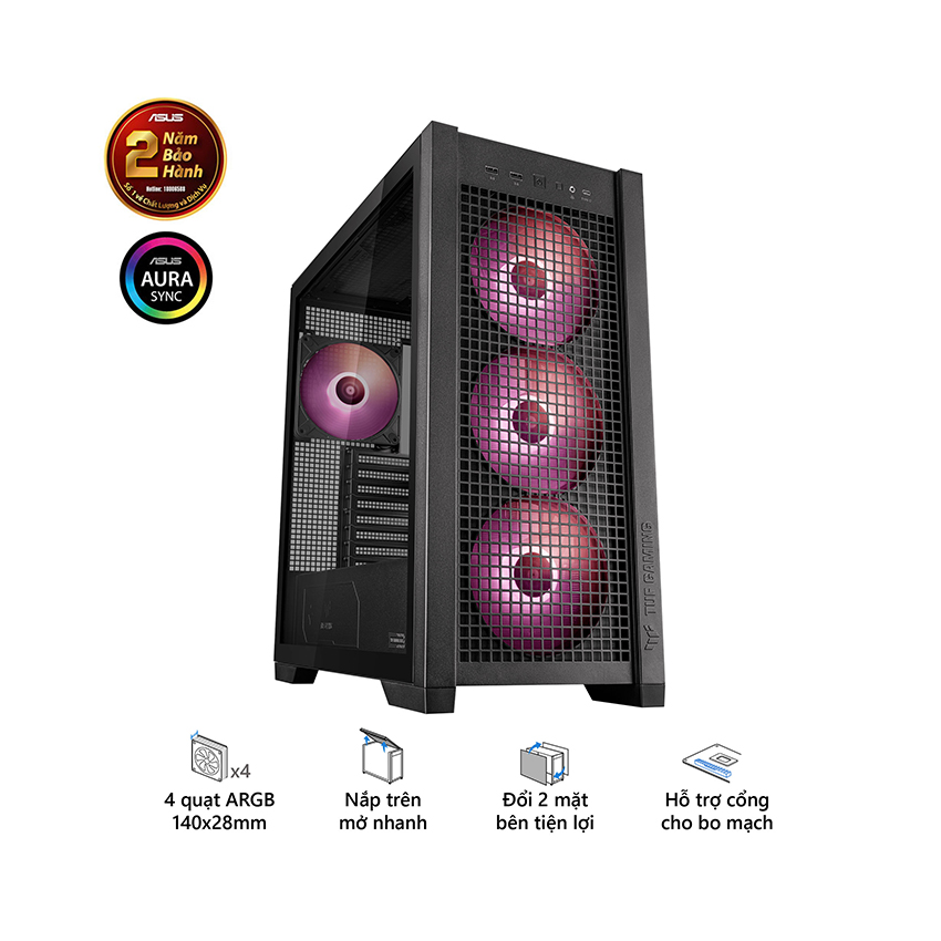 Vỏ máy tính Asus TUF Gaming GT302 ARGB (Full Tower/ E-ATX/ Đen) Vỏ máy tính Asus TUF Gaming GT302 ARGB (Full Tower/ E-ATX/ Đen)