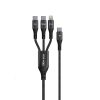 Cáp Bison 3 đầu ra Lightning Type-C 1.2m CB301