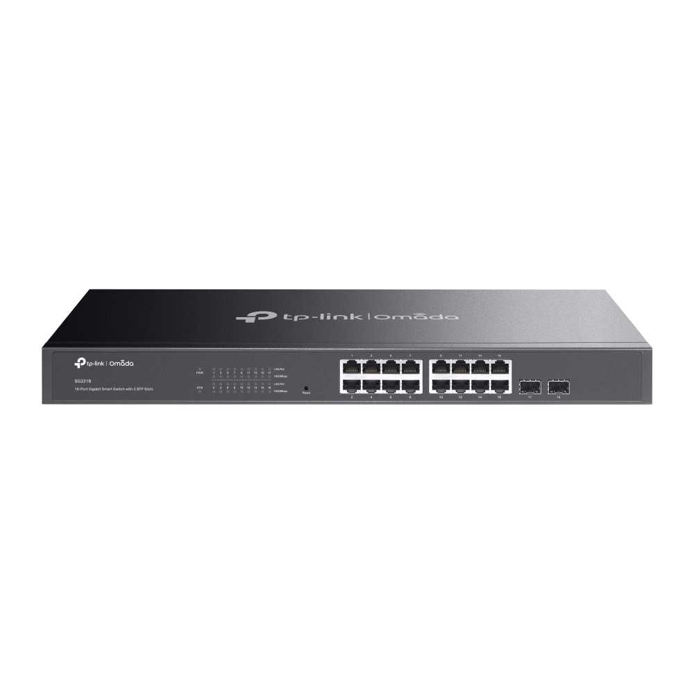 Switch TP-Link TL-SG2218 (Gigabit (1000Mbps)/ 16 Cổng/ 2 SFP/ Smart Switch/ Vỏ Thép) Switch TP-Link TL-SG2218 (Gigabit (1000Mbps)/ 16 Cổng/ 2 SFP/ Smart Switch/ Vỏ Thép)