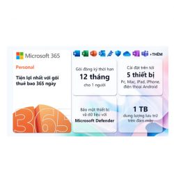 Phần mềm Office Microsoft 365 Personal ESD EP2-32313 (1 người/ 5 thiết bị/ 12 tháng)