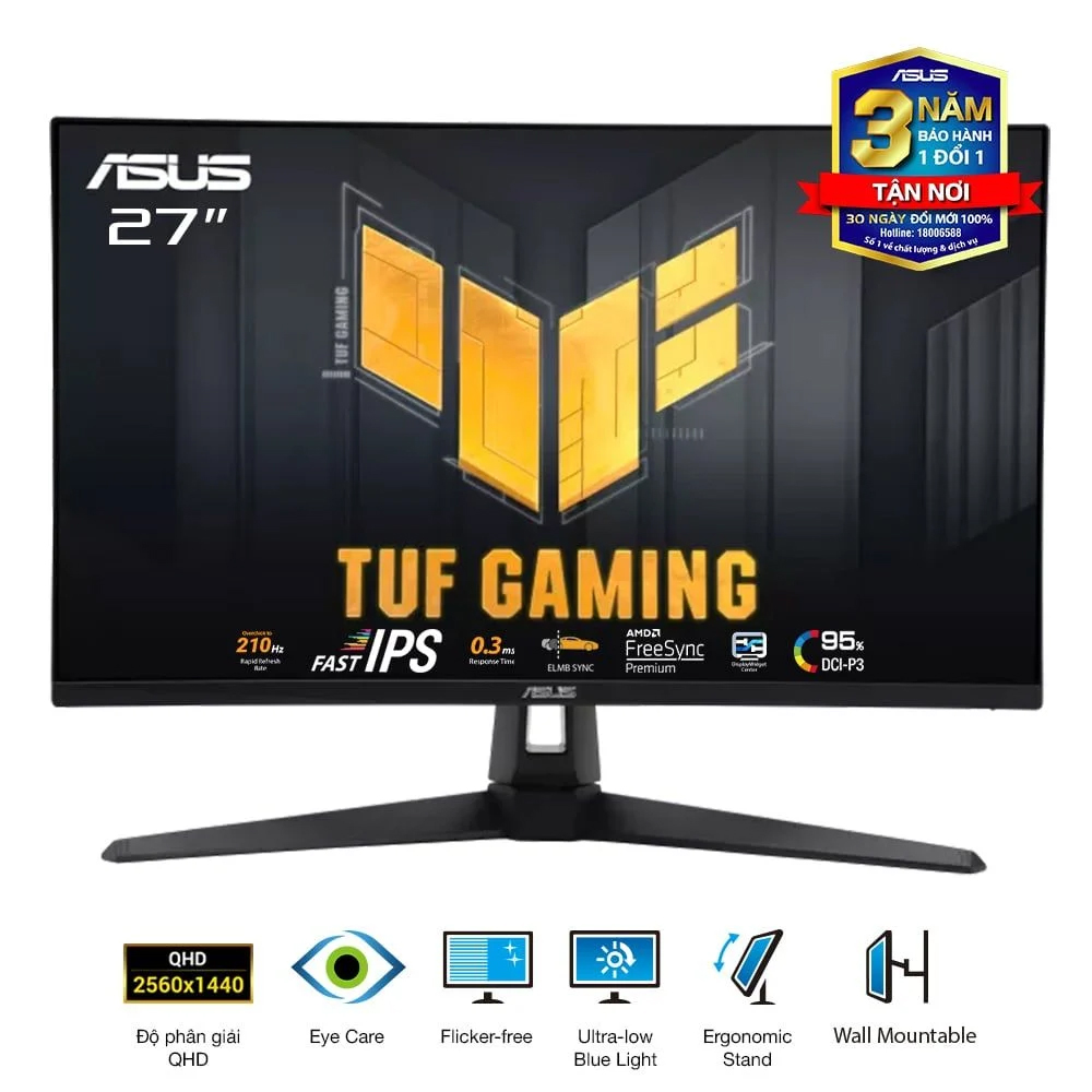 Màn hình Asus TUF Gaming VG27AQ5A (27Inch/ QHD (2560x1440)/ 0,3ms/ 210Hz/ 300cd/m2/ IPS/ Loa) Màn hình Asus TUF Gaming VG27AQ5A (27Inch/ QHD (2560x1440)/ 0,3ms/ 210Hz/ 300cd/m2/ IPS/ Loa)