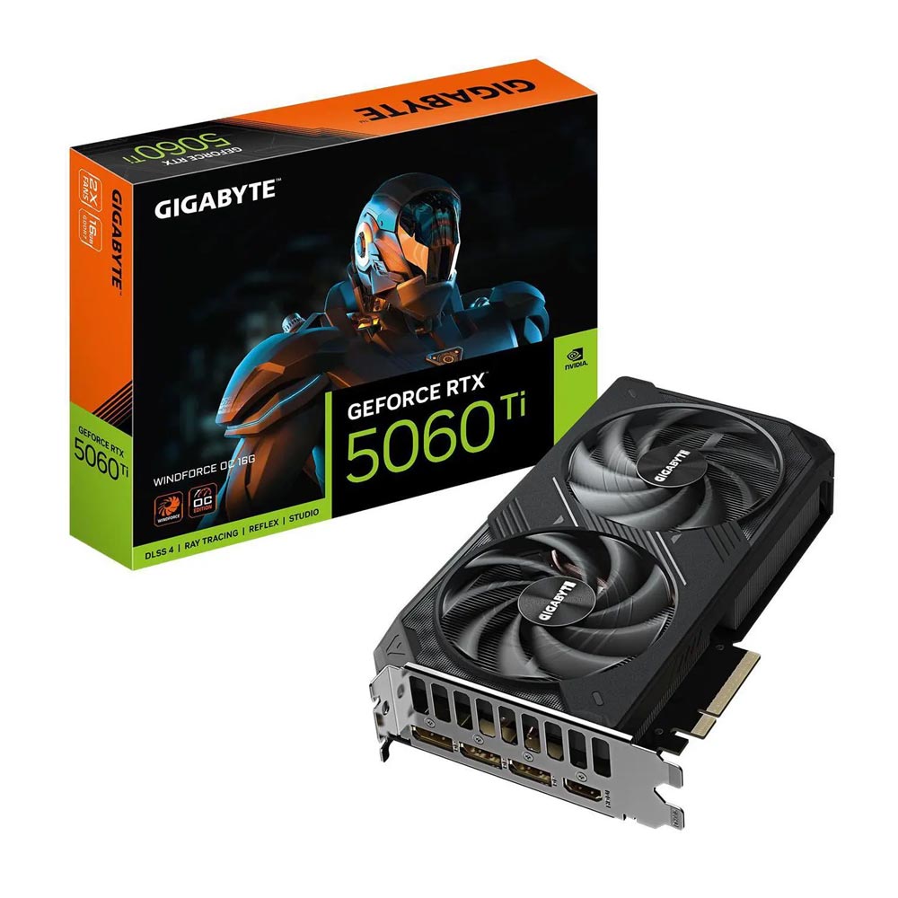 Card đồ họa Gigabyte GeForce RTX 5060 Ti WINDFORCE MAX OC 16G (N506TWF2MAX OC-16GD) Card đồ họa Gigabyte GeForce RTX 5060 Ti WINDFORCE MAX OC 16G (N506TWF2MAX OC-16GD)