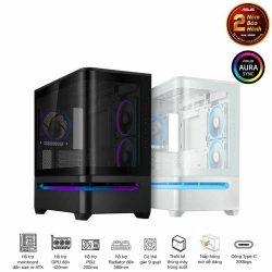 Vỏ máy tính Asus Prime AP202 TG ARGB BLACK (Mid Tower/ M-ATX/ Đen)