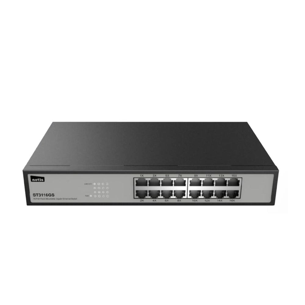 Switch Netis ST3116GS (Gigabit 1000Mbps/ 16 Cổng/ Vỏ kim loại) Switch Netis ST3116GS (Gigabit 1000Mbps/ 16 Cổng/ Vỏ kim loại)