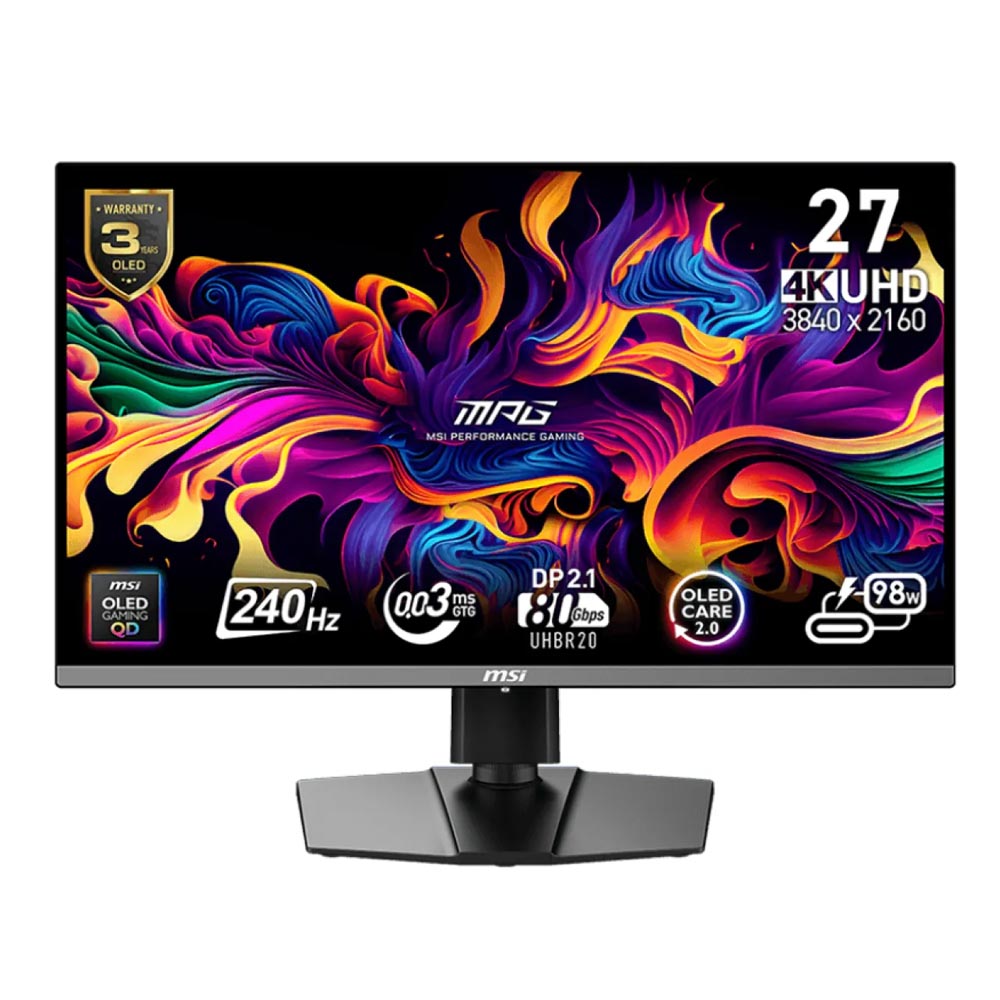 Màn hình gaming MSI MPG272URX QD-OLED (27Inch/ 4K (3840 x 2160)/ 0.03ms/ 240Hz/ 250cd/m2/ OLED) Màn hình gaming MSI MPG272URX QD-OLED (27Inch/ 4K (3840 x 2160)/ 0.03ms/ 240Hz/ 250cd/m2/ OLED)