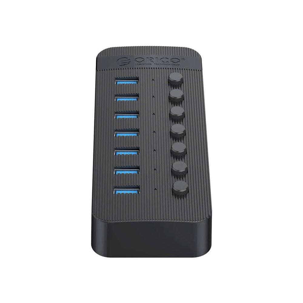 Bộ chia USB 1 ra 7 Orico CT2U3-7AB-EU-BK-BP USB 3.0 có công tắc riêng Bộ chia USB 1 ra 7 Orico CT2U3-7AB-EU-BK-BP USB 3.0 có công tắc riêng